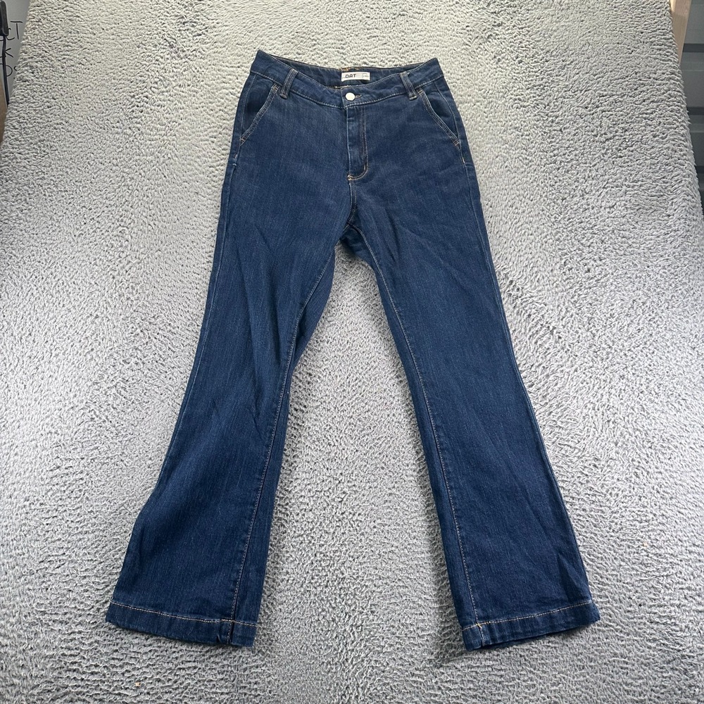 OAT Jeans Womens 4 Blue Cotton Denim Bootcut Leg Travel Workwear Utility Stretch